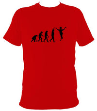 Evolution of Morris Dancers T-shirt - T-shirt - Red - Mudchutney