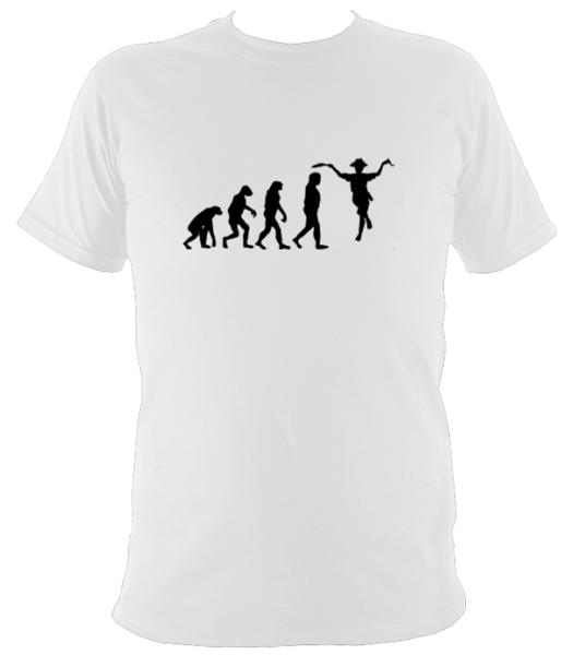 Evolution of Morris Dancers T-shirt - T-shirt - White - Mudchutney