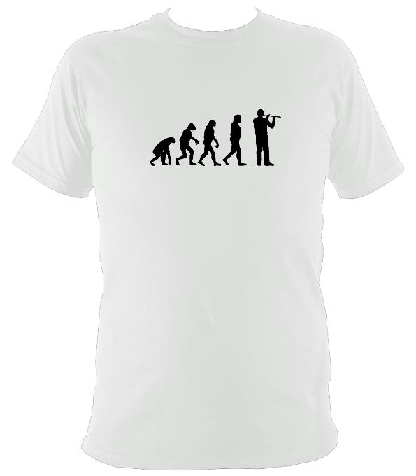 Evolution of Flute Players T-shirt - T-shirt - White - Mudchutney