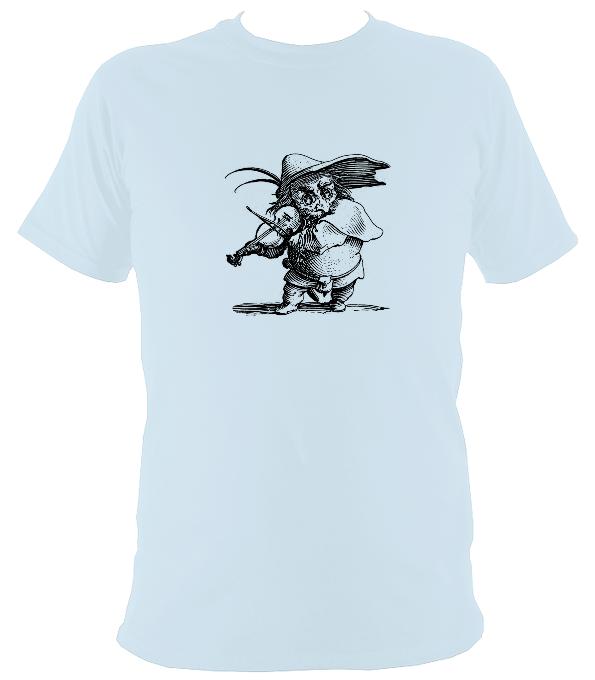 Fiddle Playing Goblin T-shirt - T-shirt - Light Blue - Mudchutney