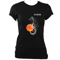 update alt-text with template Flook Ancora Ladies Fitted T-shirt - T-shirt - Black - Mudchutney