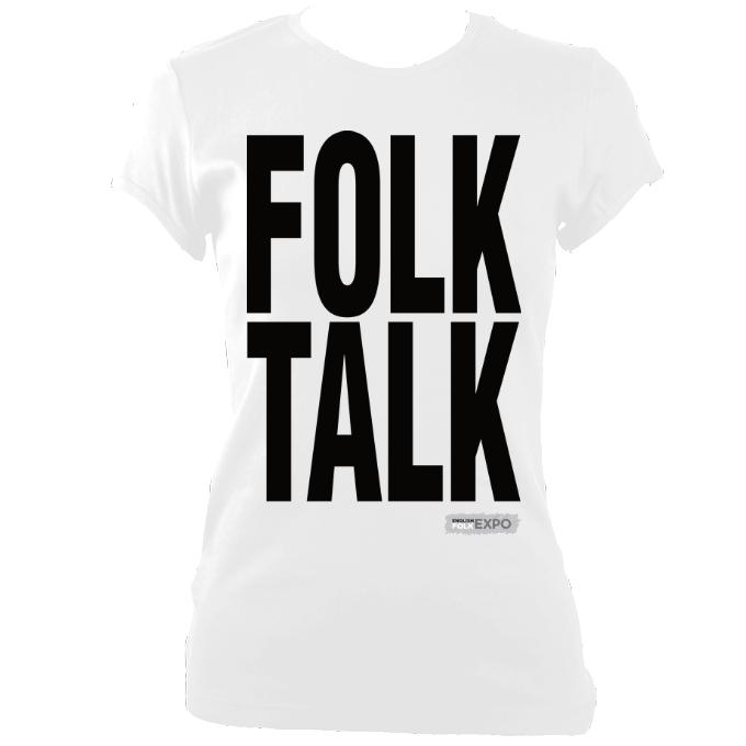 update alt-text with template ""Folk Talk EFEx Ladies Fitted T-Shirt - T-shirt - White - Mudchutney