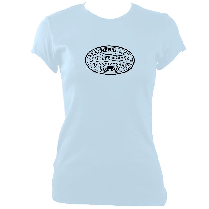 update alt-text with template Lachenal Concertina Logo Ladies Fitted T-shirt - T-shirt - Light Blue - Mudchutney