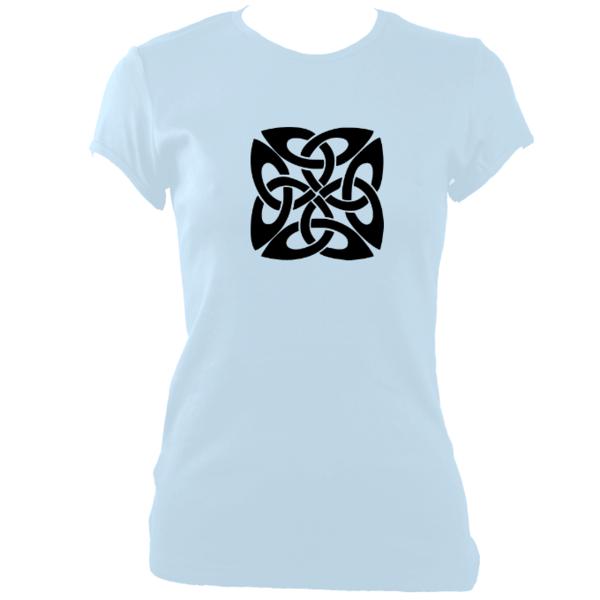 update alt-text with template Celtic Square-ish Knot Ladies Fitted T-Shirt - T-shirt - Light Blue - Mudchutney