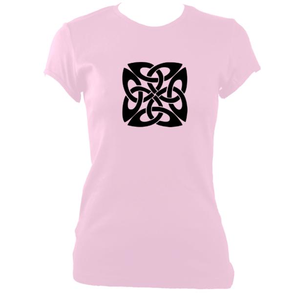 update alt-text with template Celtic Square-ish Knot Ladies Fitted T-Shirt - T-shirt - Light Pink - Mudchutney