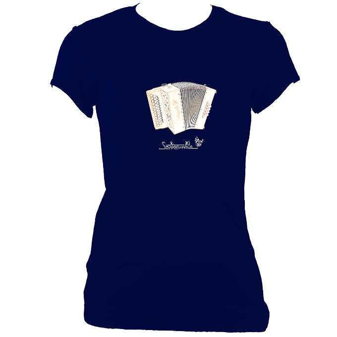 update alt-text with template Ladies Fitted Saltarelle Bouebe T-shirt - T-shirt - Navy - Mudchutney