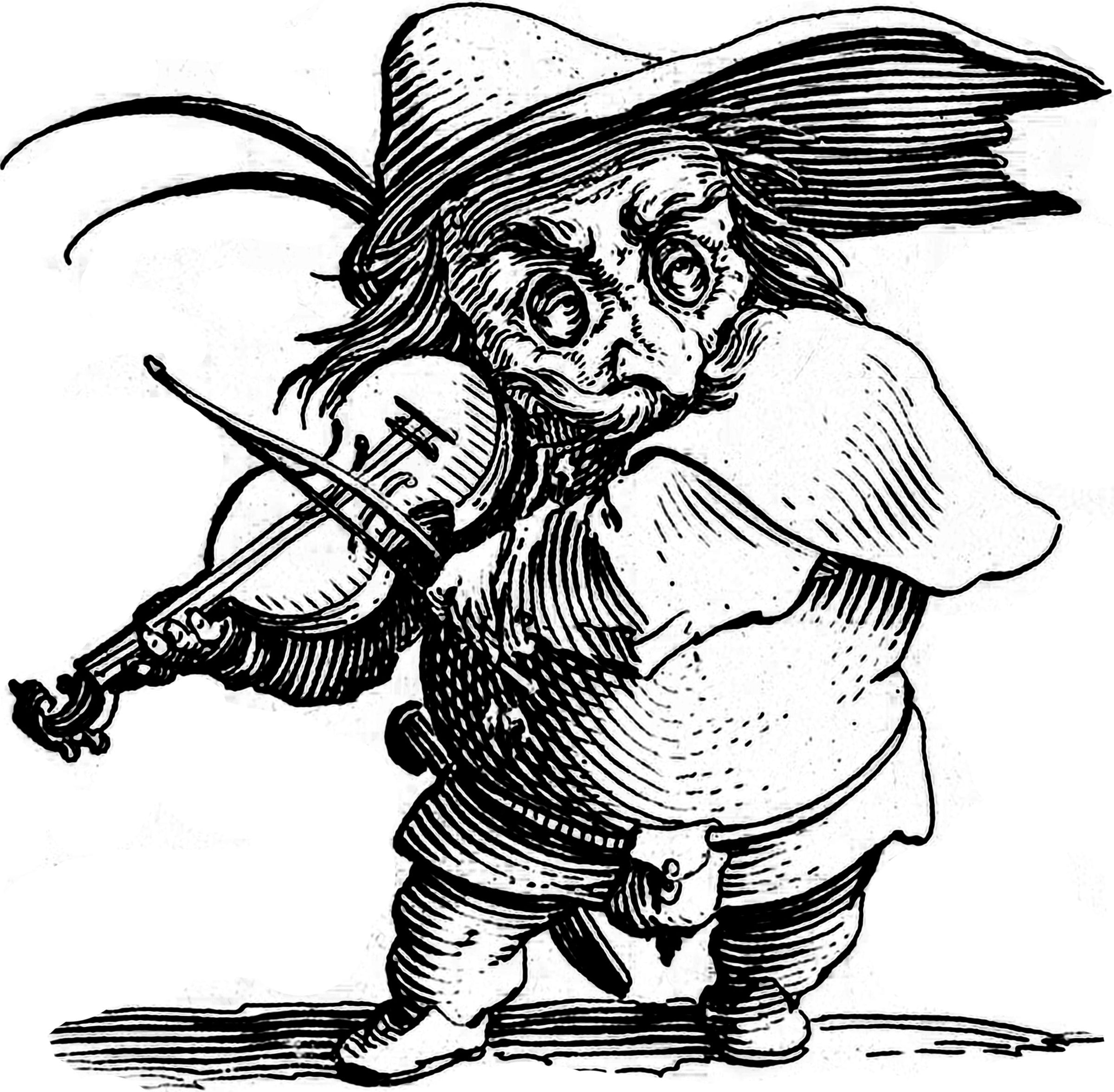 Fiddle Playing Goblin T-shirt - T-shirt - - Mudchutney