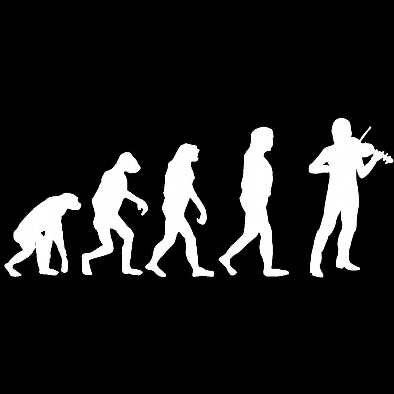 update alt-text with template Evolution of Fiddle Players Ladies Fitted T-shirt - T-shirt - Black - Mudchutney