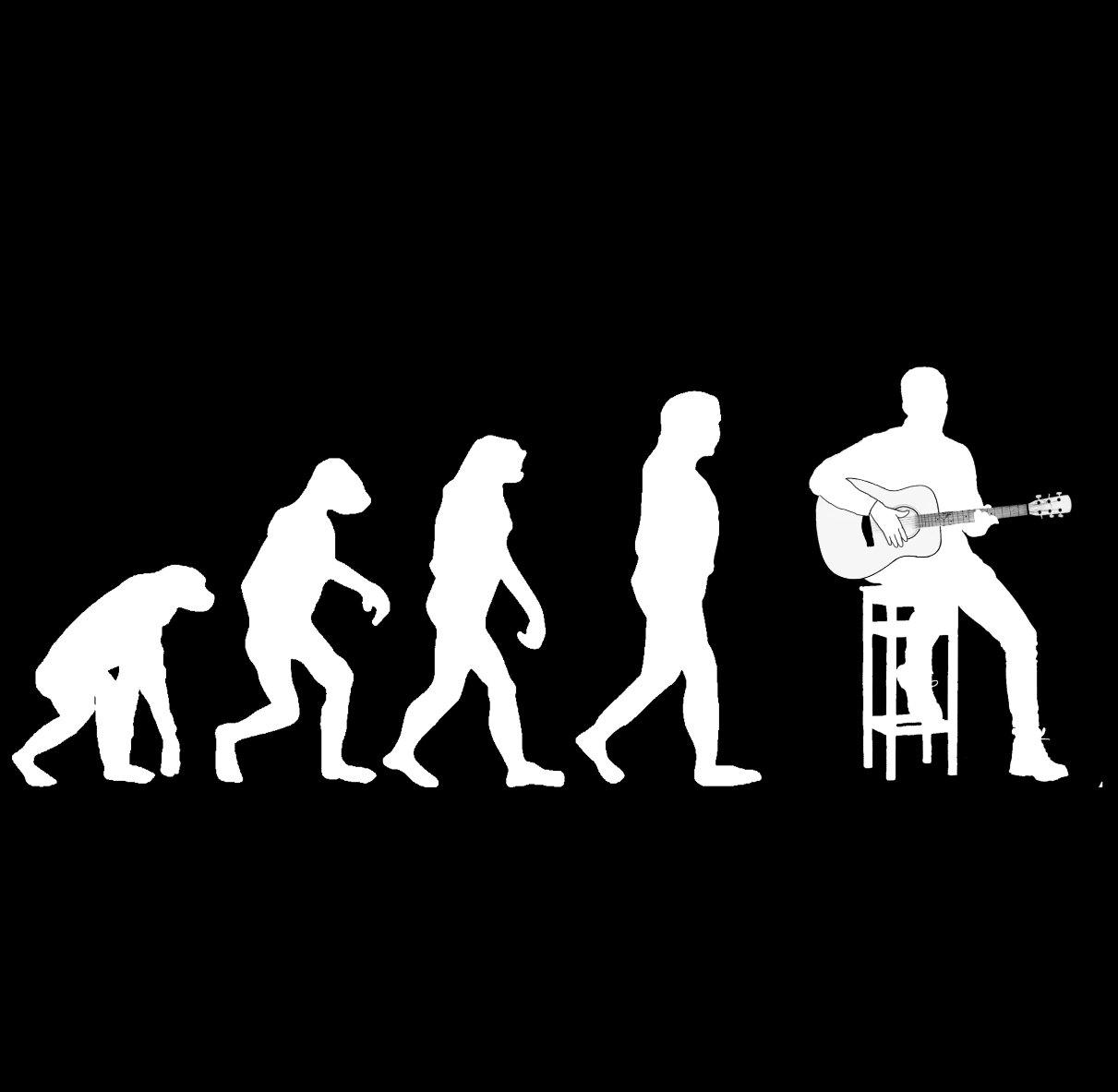 update alt-text with template Evolution of Guitar Players Ladies Fitted T-shirt - T-shirt - Black - Mudchutney