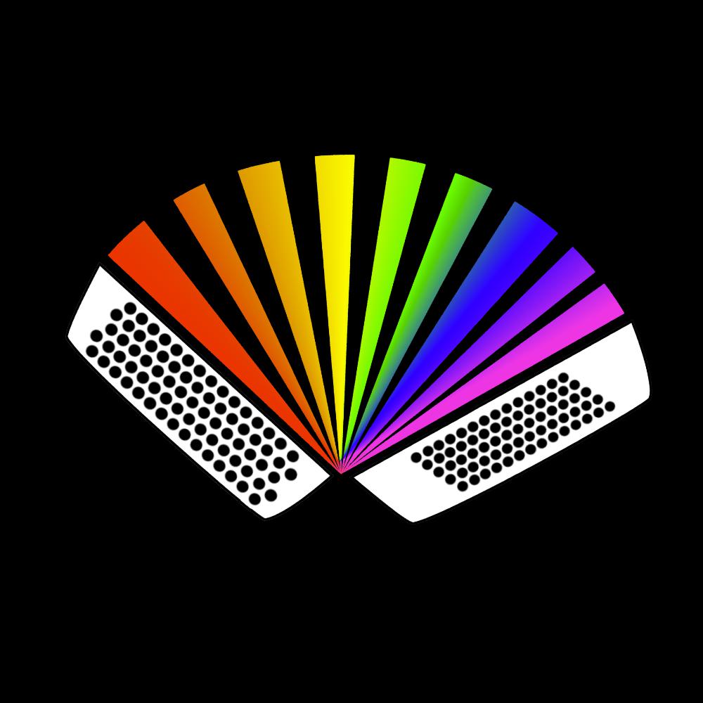 update alt-text with template Rainbow Chromatic Accordion Ladies Fitted T-shirt - T-shirt - Black - Mudchutney