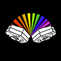 update alt-text with template Rainbow Concertina Ladies Fitted T-shirt - T-shirt - Black - Mudchutney