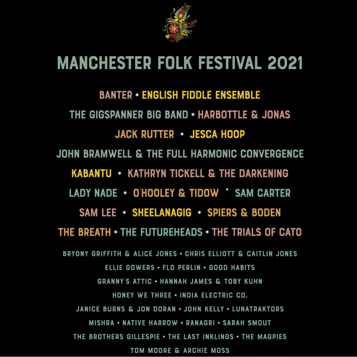 Manchester Folk Festival 2021 T-shirt