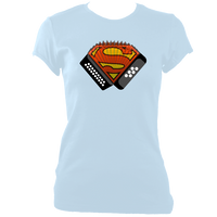 Melodeon Superhero Ladies Fitted T-shirt