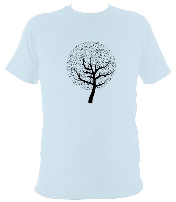 Musical Notes Tree T-shirt - T-shirt - Light Blue - Mudchutney