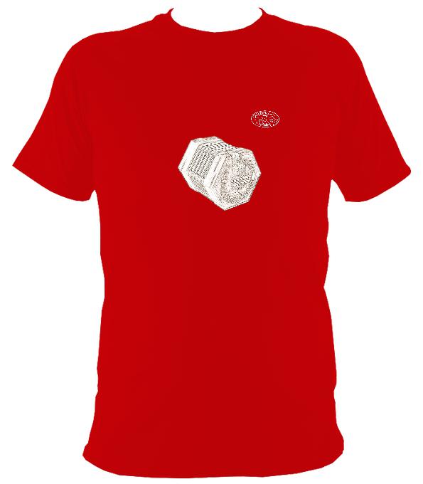 Lachenal English Concertina T-Shirt - T-shirt - Red - Mudchutney