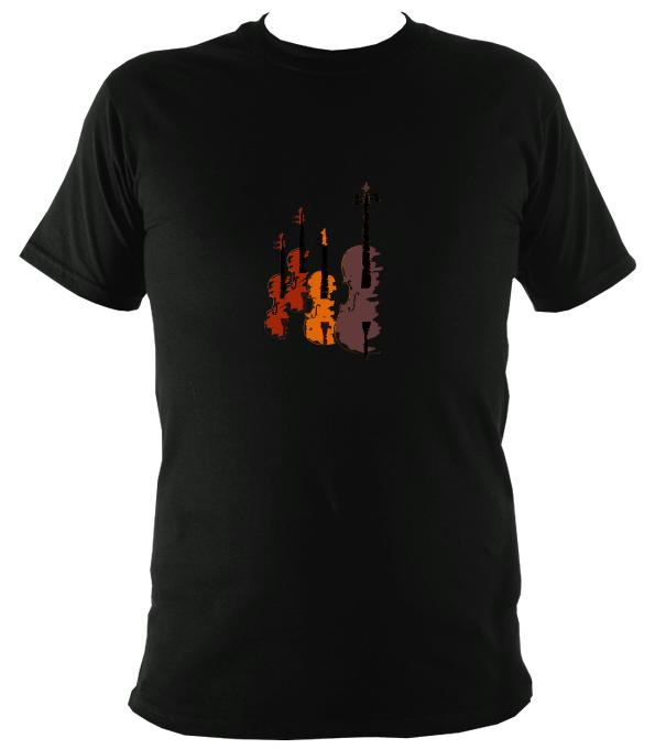String Quartet / Fiddle T-Shirt - T-shirt - Black - Mudchutney