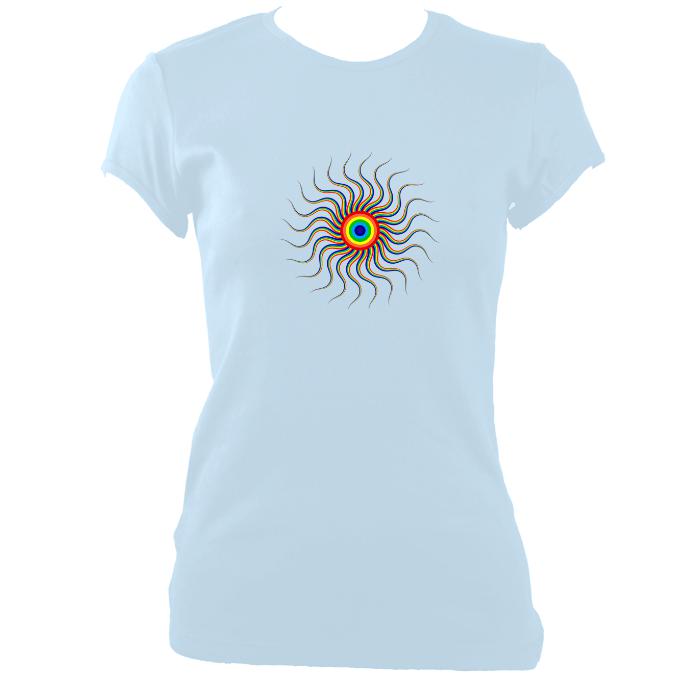 update alt-text with template Wavy Spiral Fitted T-Shirt - T-shirt - Light Blue - Mudchutney