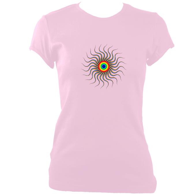 update alt-text with template Wavy Spiral Fitted T-Shirt - T-shirt - Light Pink - Mudchutney