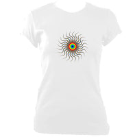 Wavy Spiral Fitted T-Shirt - T-shirt - White - Mudchutney