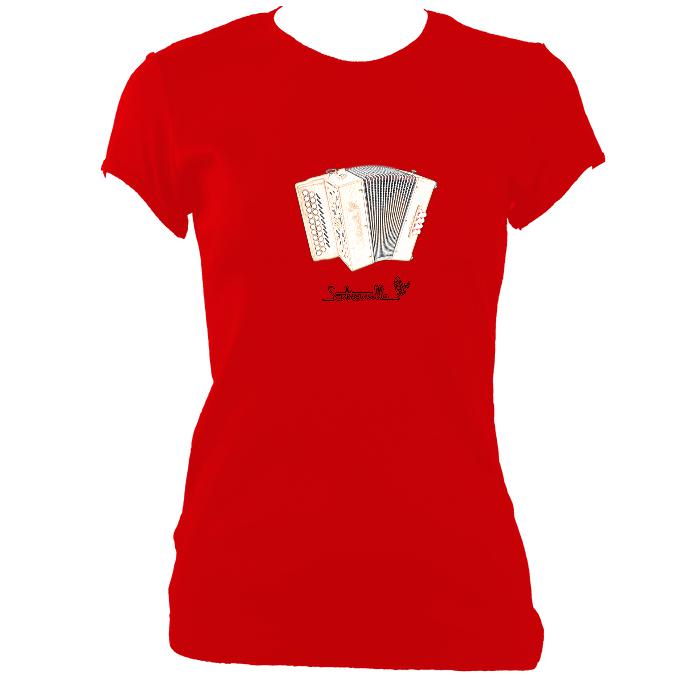 update alt-text with template Ladies Fitted Saltarelle Bouebe T-shirt - T-shirt - Red - Mudchutney