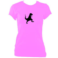 update alt-text with template Dancing Dinosaur Fitted T-Shirt - T-shirt - Azalea - Mudchutney