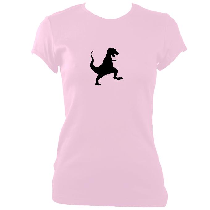 update alt-text with template Dancing Dinosaur Fitted T-Shirt - T-shirt - Light Pink - Mudchutney