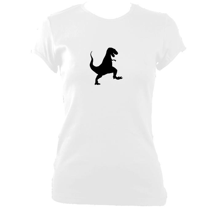 update alt-text with template Dancing Dinosaur Fitted T-Shirt - T-shirt - White - Mudchutney