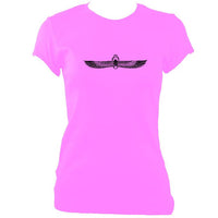 update alt-text with template Winged Scarab Fitted T-Shirt - T-shirt - Azalea - Mudchutney