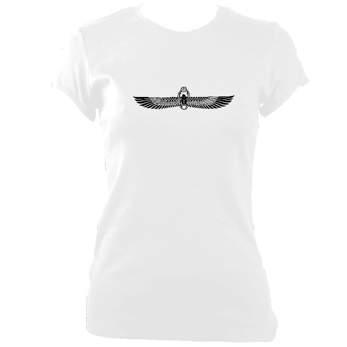 Winged Scarab Fitted T-Shirt - T-shirt - White - Mudchutney