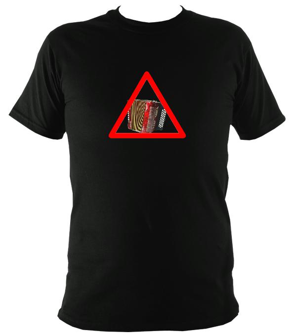 Warning Melodeon T-Shirt - T-shirt - Black - Mudchutney