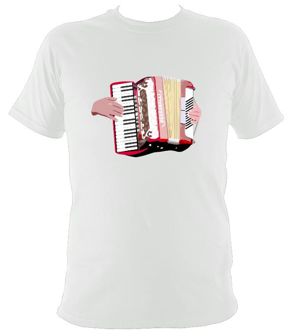 Piano Accordion and Hands T-Shirt - T-shirt - White - Mudchutney