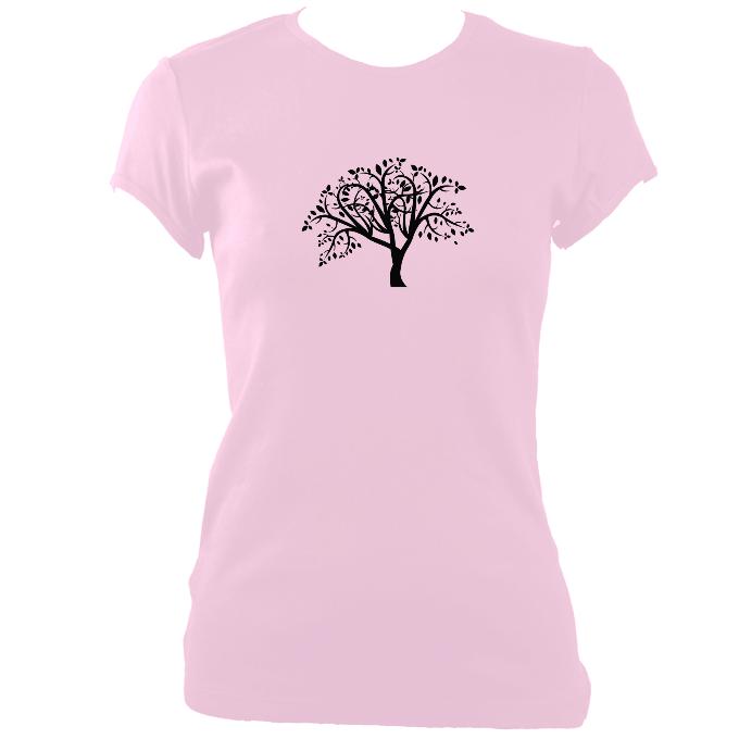 update alt-text with template Tree Fitted T-Shirt - T-shirt - Light Pink - Mudchutney