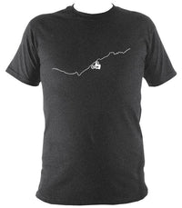 Upside Down Mountain Bike T-shirt - T-shirt - Dark Heather - Mudchutney