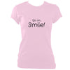update alt-text with template "Go on, Smile" Fitted T-shirt - T-shirt - Light Pink - Mudchutney