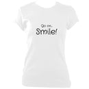 "Go on, Smile" Fitted T-shirt - T-shirt - White - Mudchutney