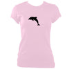 Womens leaping dolphin silhouette design fitted t-shirt - pink