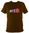Rainbow Coloured Beach Huts T-shirt - T-shirt - Dark Chocolate - Mudchutney