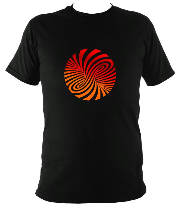 Red and Orange Swirly Illusion T-Shirt - T-shirt - Black - Mudchutney