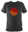 Red and Orange Swirly Illusion T-Shirt - T-shirt - Dark Heather - Mudchutney