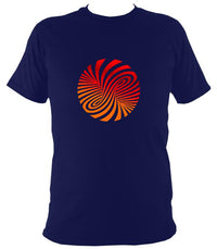 Red and Orange Swirly Illusion T-Shirt - T-shirt - Navy - Mudchutney
