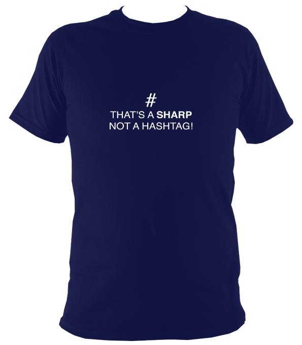 Sharp not Hashtag T-Shirt - T-shirt - Navy - Mudchutney