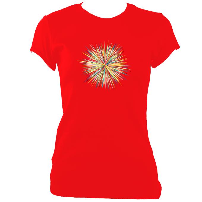update alt-text with template Explosion Fitted T-Shirt - T-shirt - Cherry Red - Mudchutney
