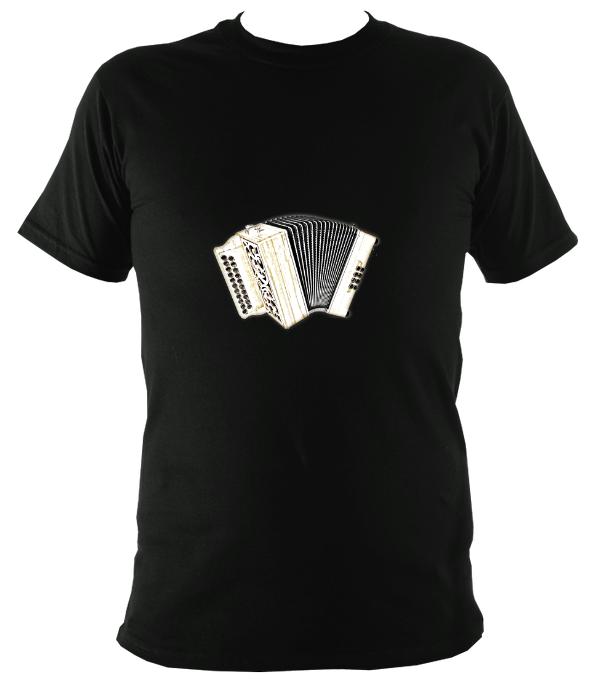 Wooden Melodeon T-Shirt - T-shirt - Black - Mudchutney