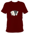 Wooden Melodeon T-Shirt - T-shirt - Maroon - Mudchutney