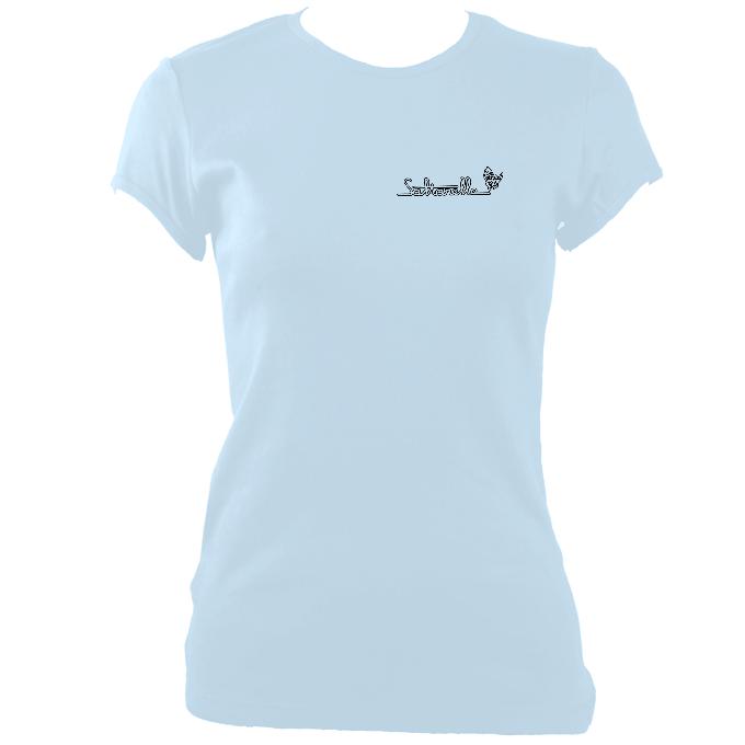 update alt-text with template Ladies Fitted Saltarelle T-shirt - T-shirt - Light Blue - Mudchutney