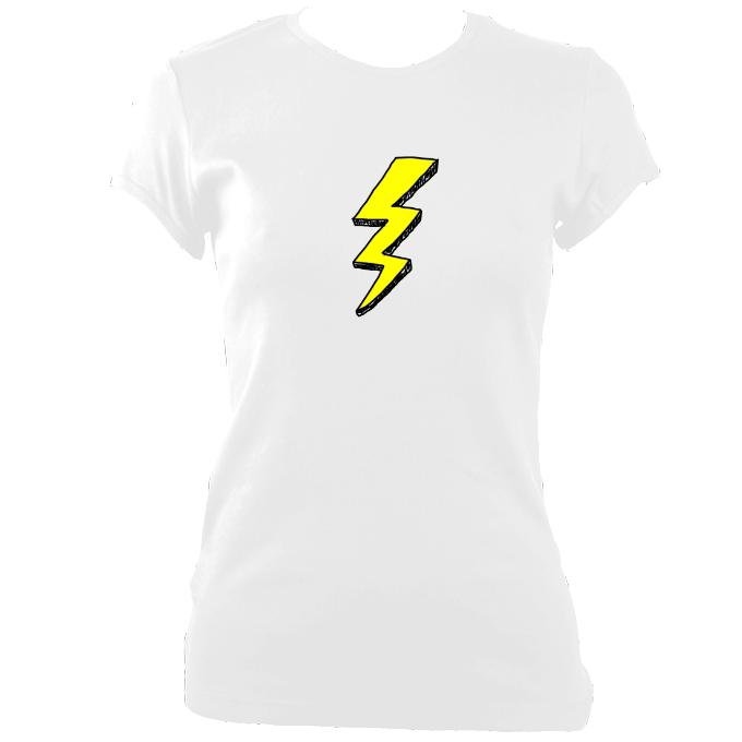 update alt-text with template Lightening Fitted T-Shirt - T-shirt - White - Mudchutney