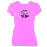 update alt-text with template Where focus goes fitted T-shirt - T-shirt - Azalea - Mudchutney