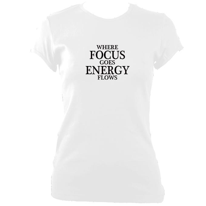Where focus goes fitted T-shirt - T-shirt - White - Mudchutney