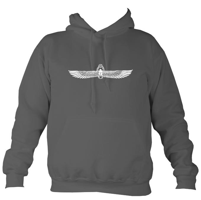 Winged Scarab Hoodie-Hoodie-Steel grey-Mudchutney