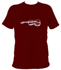 Fiddle Sketch T-Shirt - T-shirt - Maroon - Mudchutney